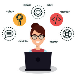 software language programmer avatar vector image