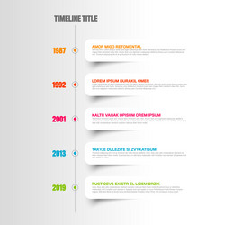 Timeline Template with White Labels vector image