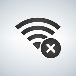 Wifi connection signal icon with cross or delete vector