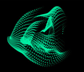 3d dynamic node of big data dots science wave vector image