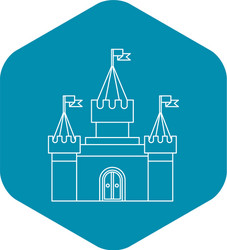 Ancient fort with towers icon outline style Vector Image