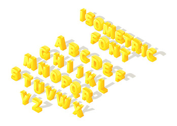 Isometric 3d letters vector