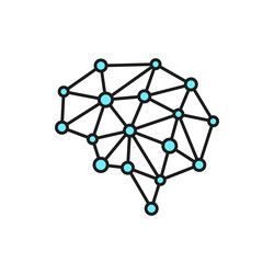 machine learning and neural network outline icon vector image