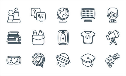 nerd line icons linear set quality vector