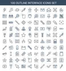 100 interface icons vector