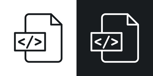 html script icon set code tag and web programming vector image
