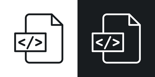 html script icon set code tag and web programming vector