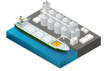 Isometric Grain Loading Terminal vector image