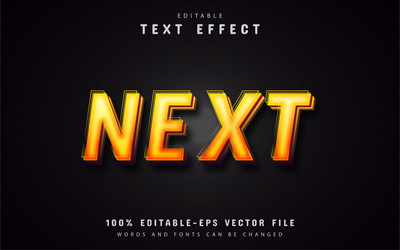 Next an orange gradient text effect vector