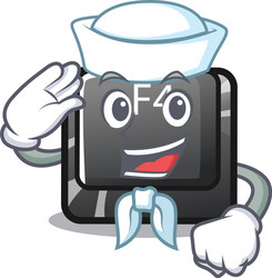 Sailor f4 button installed on cartoon keyboard vector