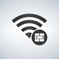 wifi connection signal icon with firewall vector