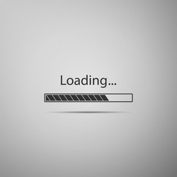 loading icon on grey background progress bar vector image