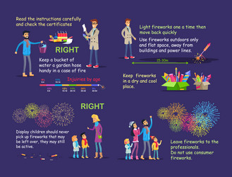 picture instruction for right firework usage vector