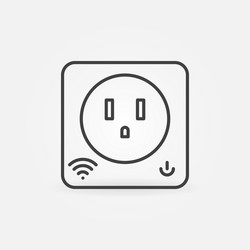 Us smart socket simple icon in thin line vector