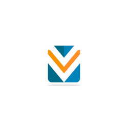 Square v initial colored logo Royalty Free Vector Image
