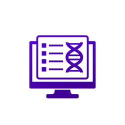 Bioinformatics icon analysis of biological data vector