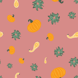 repeat pattern with various pumpkins on a dusty vector image