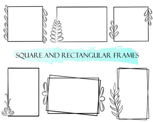 Set rectangular and square frames simple vector