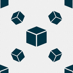 3d cube icon sign seamless pattern with geometric vector image