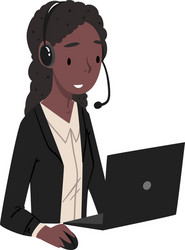 African american woman call center operator vector