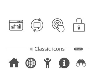 click update comments and browser window icons vector image