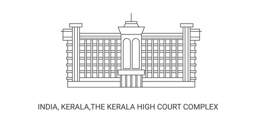 India keralathe kerala high court complex vector