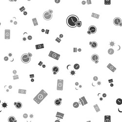 set clock with shield work time day and night vector image