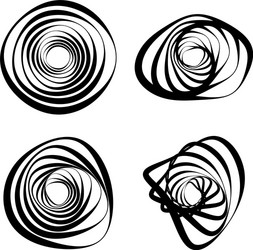 Spiral swirl twirl element set abstract vector