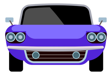 Violet vintage car icon transport front view vector