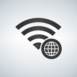 wifi connection signal icon with globe vector image