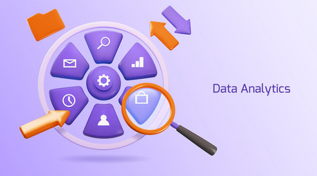 3d segment data analytic business target vector image