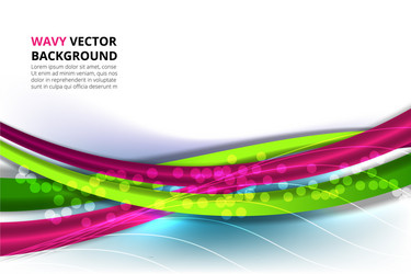 abstract wavy background with bokeh lights vector image