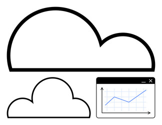 cloud storage and data analytics visualized vector image