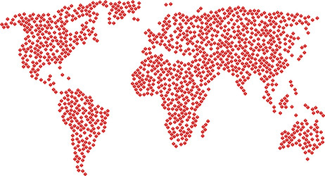 global map mosaic of problem items vector image