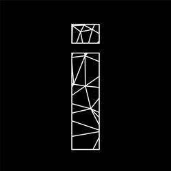 i geometric triangle blockchain font vector image