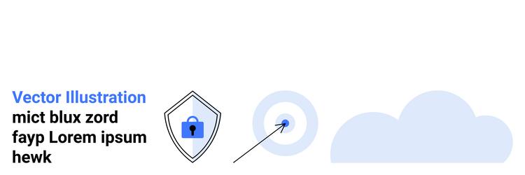 shield with lock and target board for security vector image