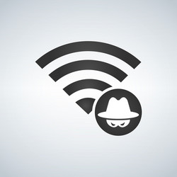 wifi connection signal icon with hacker attack vector image
