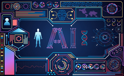 abstract technology ui futuristic ai colorful hud vector image