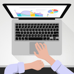 Hands Typing on Computer Keyboard vector image