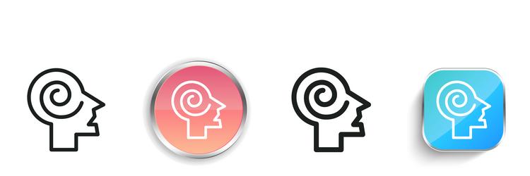 hypnosis icon thin linear regular and button vector image