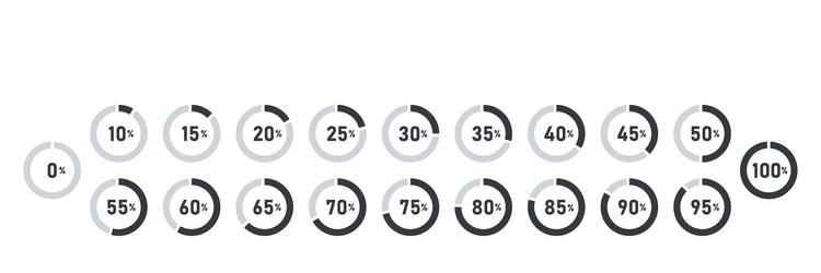Loading bar icon set progress visualization vector