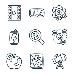 Nerd line icons linear set quality vector