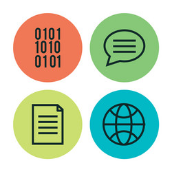 Programming languages set icons vector