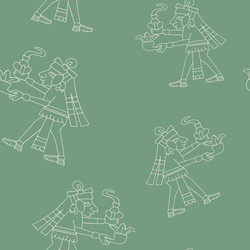 Seamless pattern with symbols from aztec codices vector