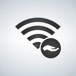 wifi connection signal icon with hand share vector image