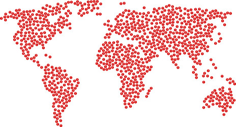 worldwide map pattern of problem items vector image