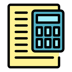 manual calculator icon color outline vector image