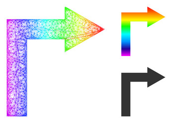 Spectrum net gradient turn right icon vector