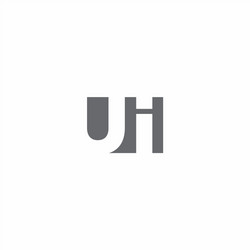 ui logo monogram with negative space style design vector image
