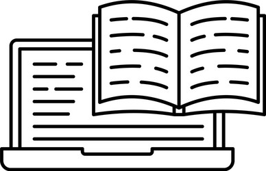 web reading icon outline style vector image